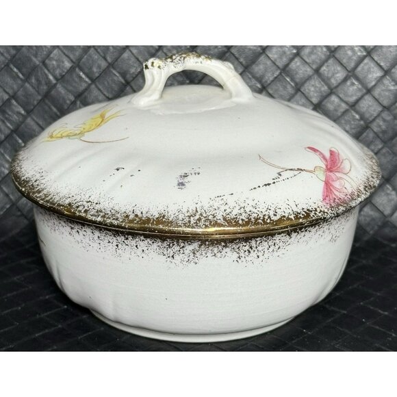 Antique Ironstone Transferware Soap Dish With Lid And Insert Mark Berlin German - Picture 2 of 10